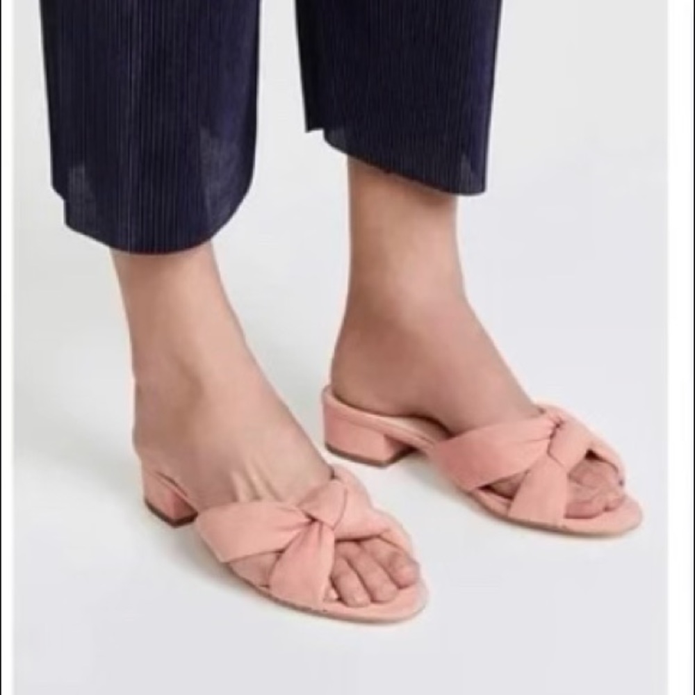 Loeffler Randall Elsie Knotted Blush Padded Sandal Mules Size 9